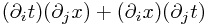 (\partial_i t)(\partial_j x) + (\partial_i x)(\partial_j t)