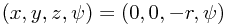 (x,y,z,\psi)=(0,0,-r,\psi)