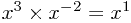 x^3\times x^{-2}=x^1