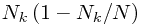 N_{k}\left(1-N_{k}/N\right)